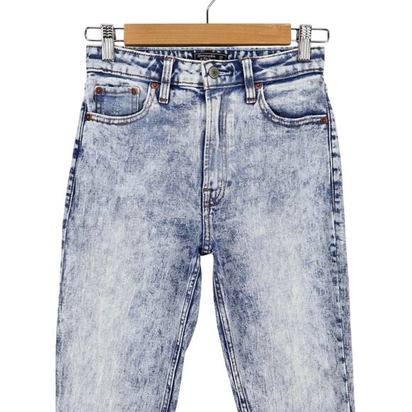 Abercrombie & Fitch Simone High Rise Slim Jean Acid Washed Light Blue Size 25/0 - Picture 3 of 7